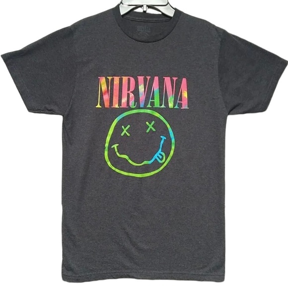 Nirvana Smile Short Sleeve T-shirt Tie Dye Graphic Rock Goth Hippie Retro Grunge - Picture 6 of 12